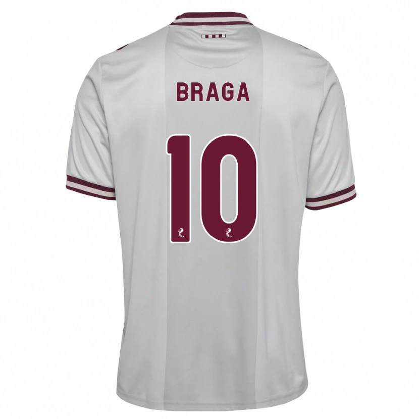 Danxen Donna Maglia Cláudio Braga #10 Borgogna Bianco Kit Gara Away 2026/27 Maglietta