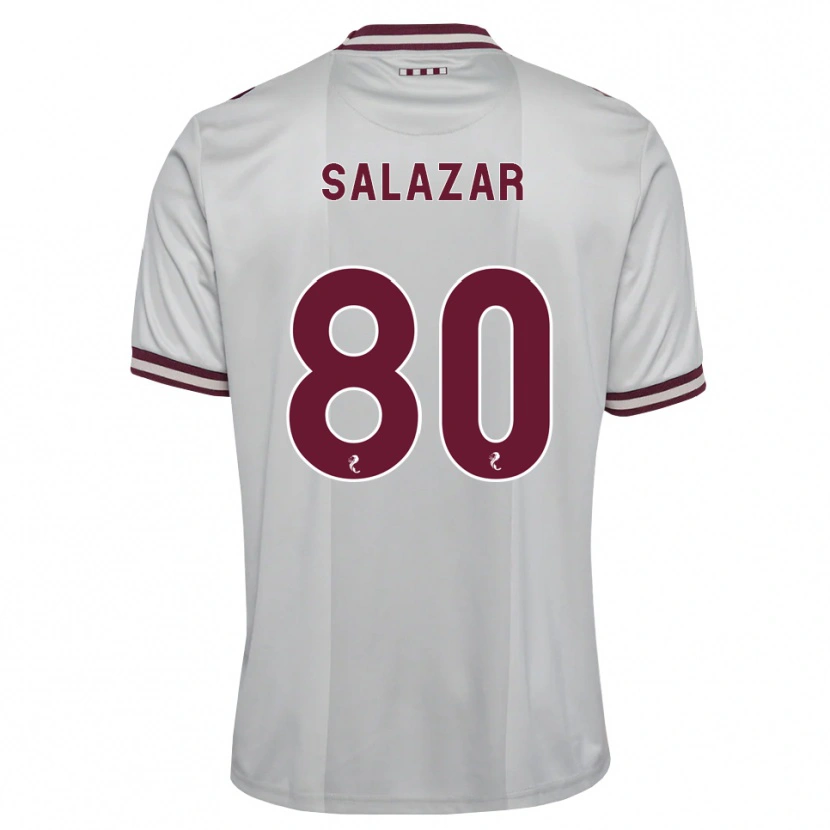 Danxen Donna Maglia Andrés Salazar #80 Borgogna Bianco Kit Gara Away 2026/27 Maglietta