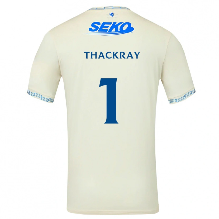 Danxen Donna Maglia Greig Thackray #1 Bianco Blu Cielo Profondo Kit Gara Away 2026/27 Maglietta