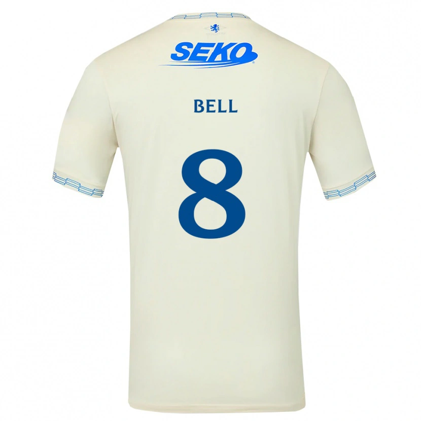 Danxen Donna Maglia Cameron Bell #8 Bianco Blu Cielo Profondo Kit Gara Away 2026/27 Maglietta