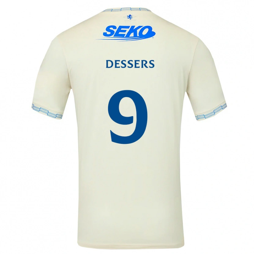 Danxen Donna Maglia Cyriel Dessers #9 Bianco Blu Cielo Profondo Kit Gara Away 2026/27 Maglietta