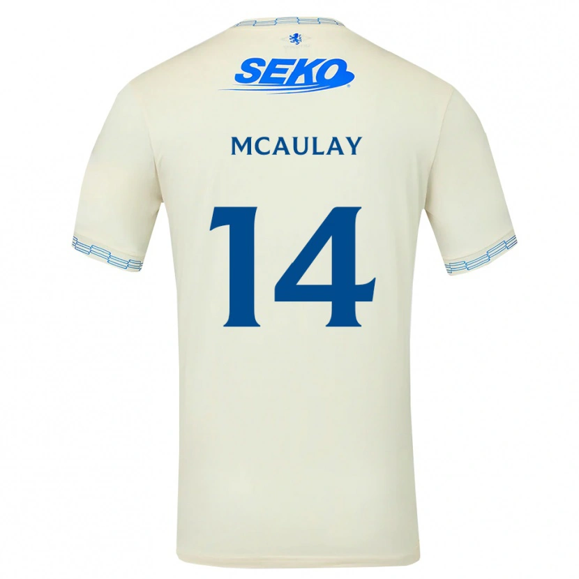 Danxen Donna Maglia Mia Mcaulay #14 Bianco Blu Cielo Profondo Kit Gara Away 2026/27 Maglietta