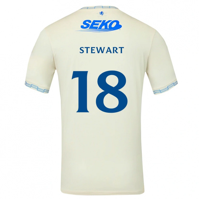 Danxen Donna Maglia Lewis Stewart #18 Bianco Blu Cielo Profondo Kit Gara Away 2026/27 Maglietta