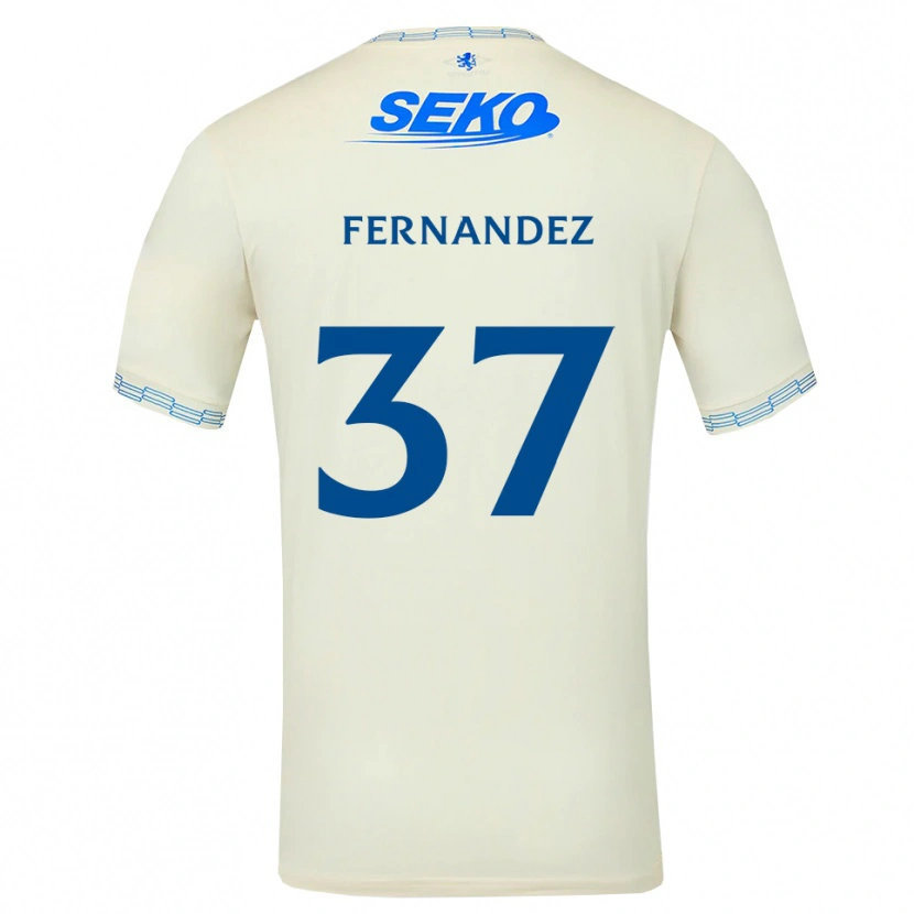 Danxen Donna Maglia Emmanuel Fernandez #37 Bianco Blu Cielo Profondo Kit Gara Away 2026/27 Maglietta