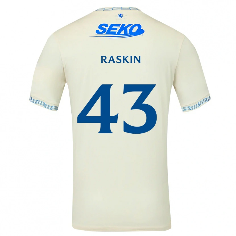 Danxen Donna Maglia Nicolas Raskin #43 Bianco Blu Cielo Profondo Kit Gara Away 2026/27 Maglietta