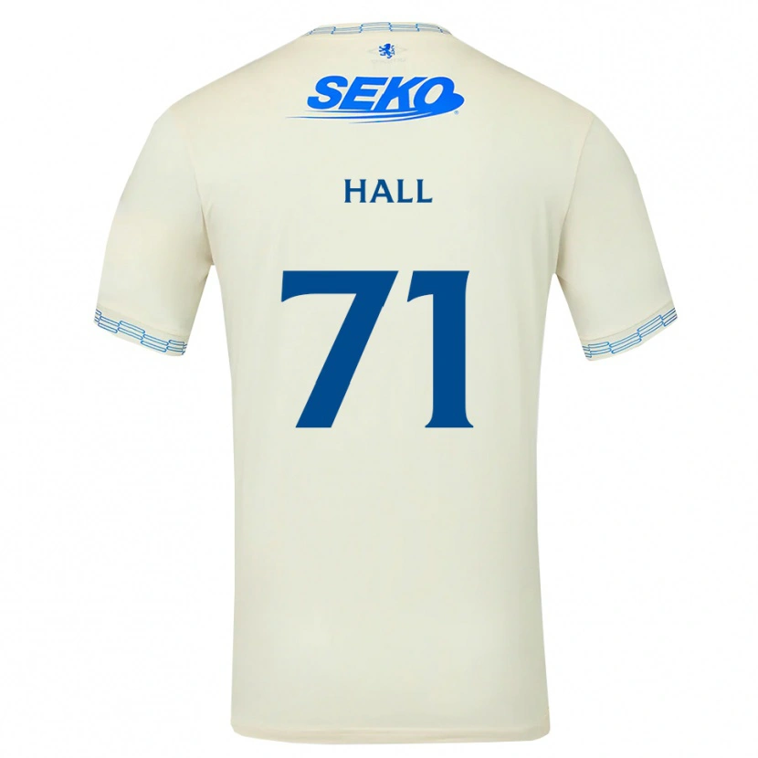Danxen Donna Maglia Ruaridh Hall #71 Bianco Blu Cielo Profondo Kit Gara Away 2026/27 Maglietta