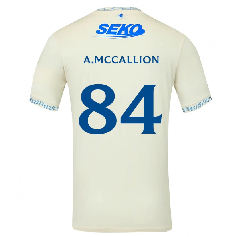 Danxen Donna Maglia Aiden Mccallion #84 Bianco Blu Cielo Profondo Kit Gara Away 2026/27 Maglietta