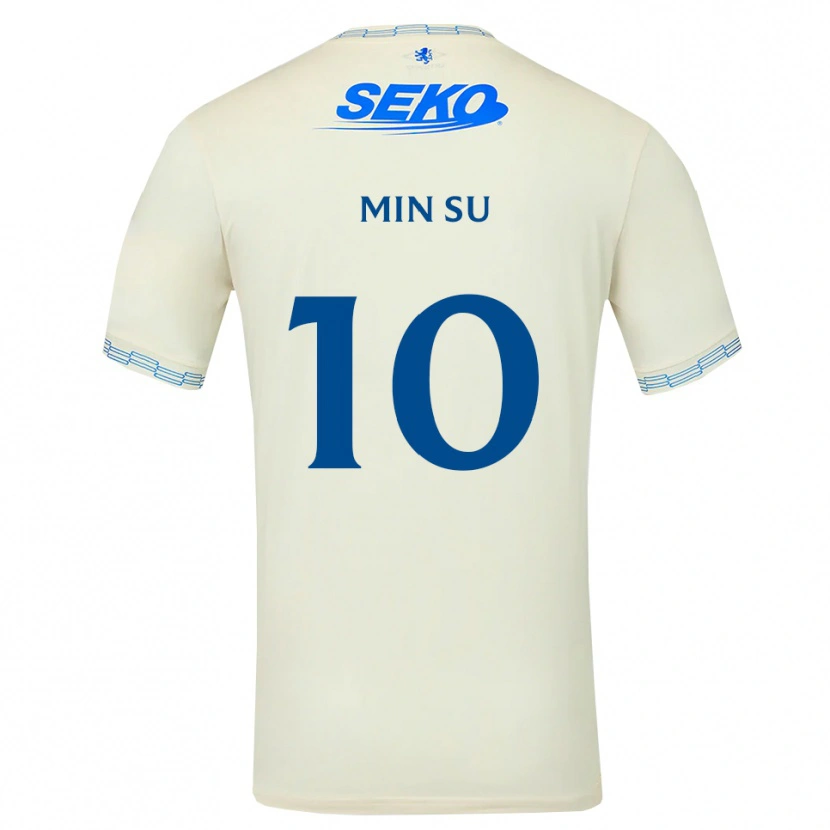 Danxen Donna Maglia Min-Su Kim #10 Bianco Blu Cielo Profondo Kit Gara Away 2026/27 Maglietta