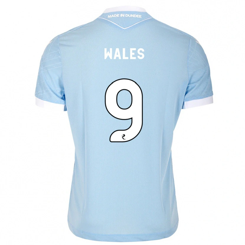 Danxen Donna Maglia Bobby Wales #9 Bianco Cielo Chiaro Kit Gara Away 2026/27 Maglietta