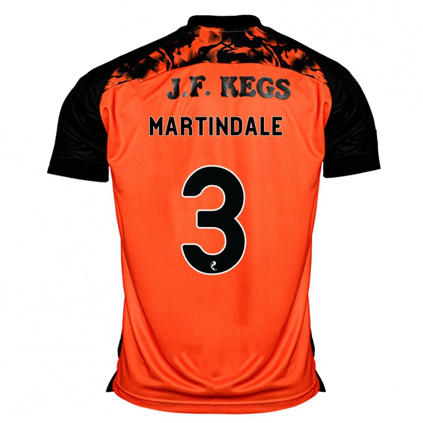 Danxen Bambino Maglia Amilie Martindale #3 Arancione Nero Bianco Kit Gara Home 2026/27 Maglietta