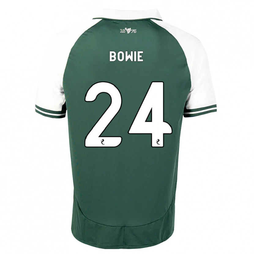 Danxen Bambino Maglia Tegan Bowie #24 Bianco Verde Marino Kit Gara Home 2026/27 Maglietta