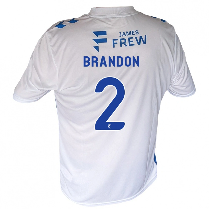 Danxen Bambino Maglia Jamie Brandon #2 Bianco Blu Reale Kit Gara Home 2026/27 Maglietta