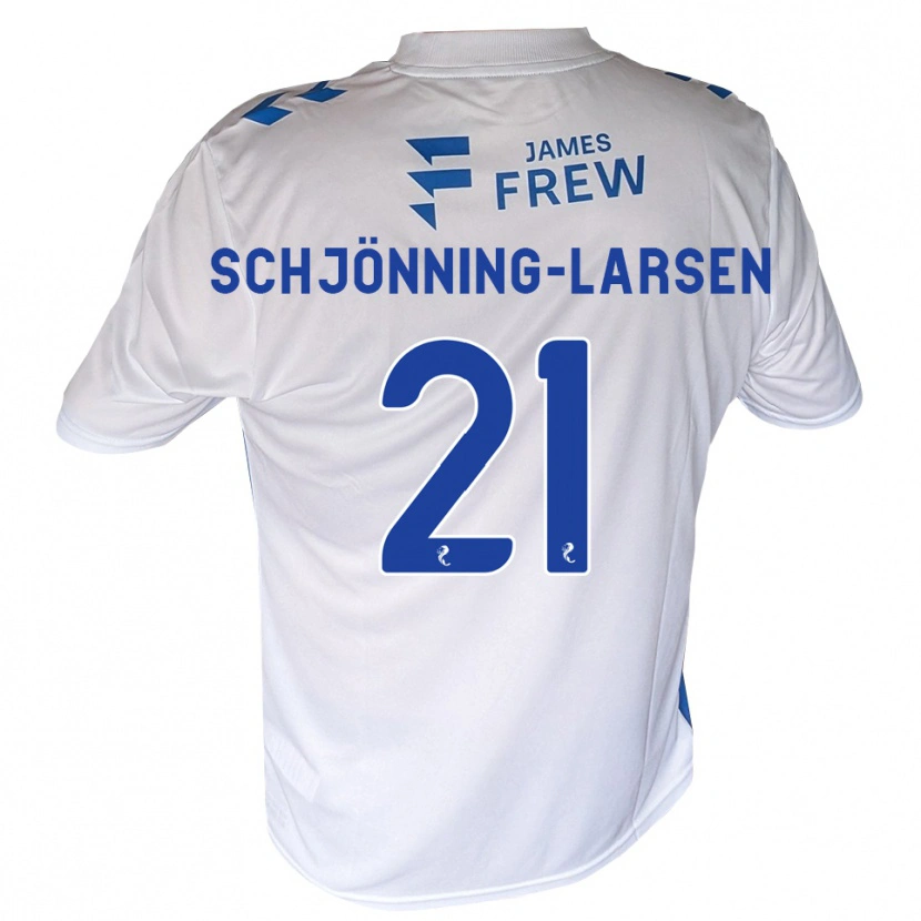 Danxen Bambino Maglia Michael Schjönning-Larsen #21 Bianco Blu Reale Kit Gara Home 2026/27 Maglietta