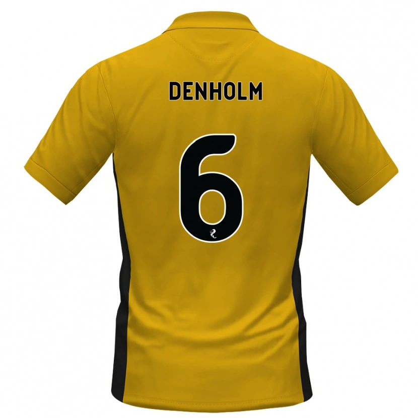 Danxen Bambino Maglia Aidan Denholm #6 Bianco Arancione Kit Gara Home 2026/27 Maglietta