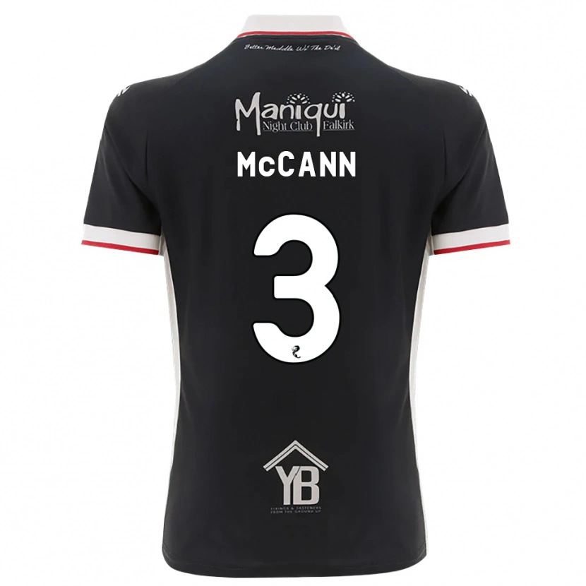 Danxen Bambino Maglia Leon Mccann #3 Nero Bianco Rosso Kit Gara Home 2026/27 Maglietta