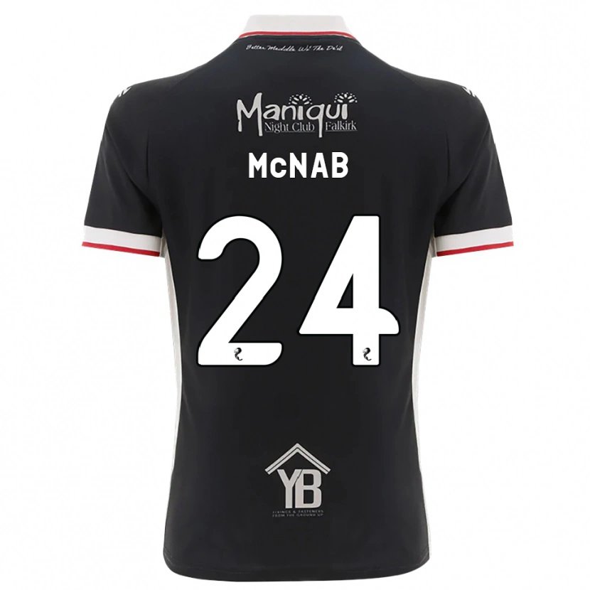 Danxen Bambino Maglia Cameron Mcnab #24 Nero Bianco Rosso Kit Gara Home 2026/27 Maglietta