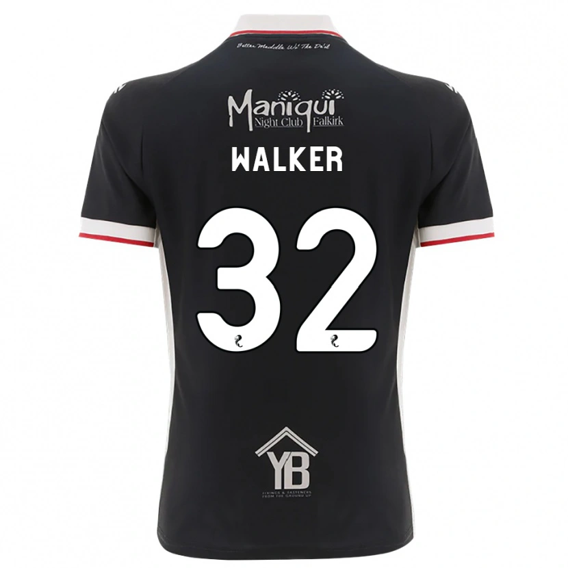 Danxen Bambino Maglia Rhys Walker #32 Nero Bianco Rosso Kit Gara Home 2026/27 Maglietta