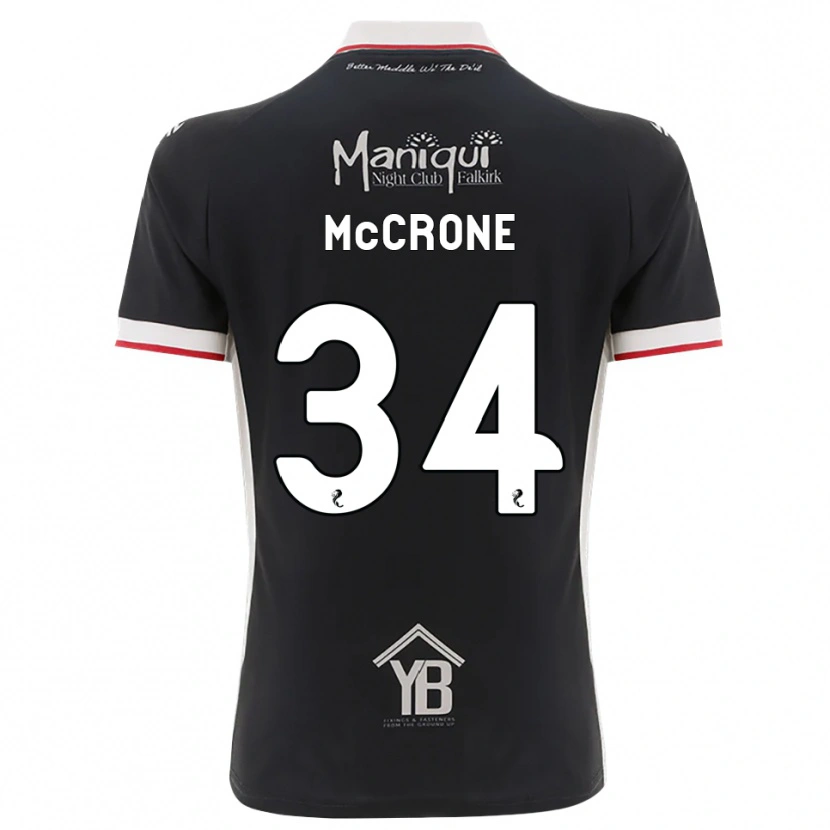 Danxen Bambino Maglia Caelan Mccrone #34 Nero Bianco Rosso Kit Gara Home 2026/27 Maglietta