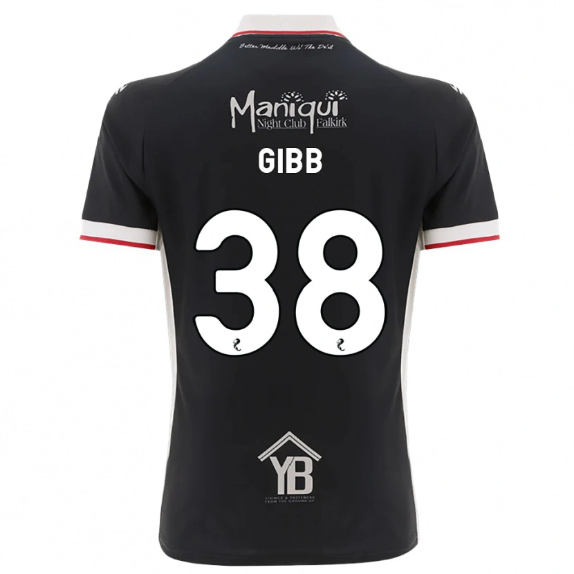 Danxen Bambino Maglia Thomas Gibb #38 Nero Bianco Rosso Kit Gara Home 2026/27 Maglietta