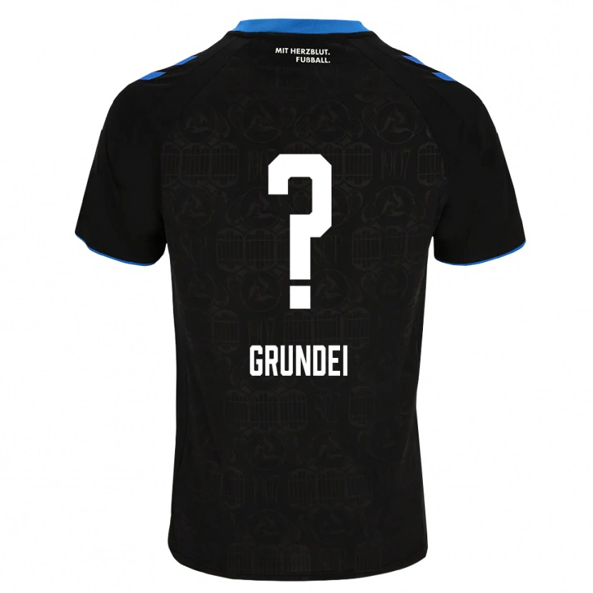 Danxen Bambino Maglia Justin Grundei #0 Nero Bianco Rosso Kit Gara Home 2026/27 Maglietta