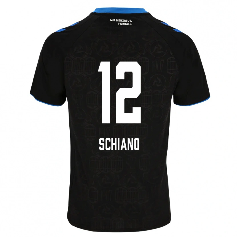 Danxen Bambino Maglia Damiano Schiano #12 Nero Bianco Rosso Kit Gara Home 2026/27 Maglietta