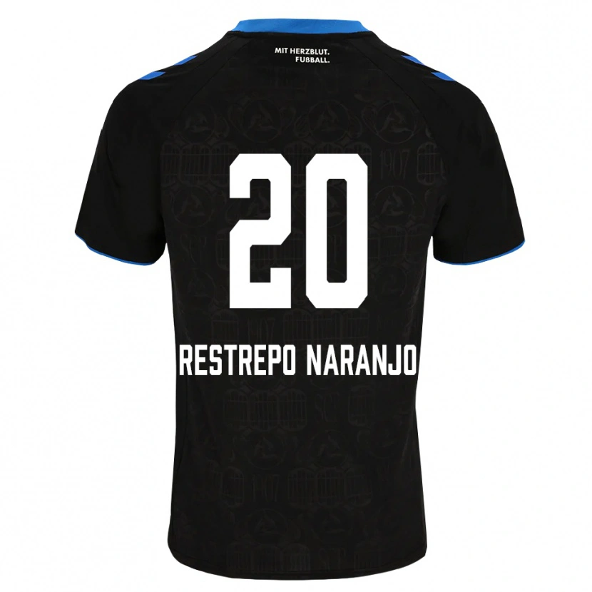 Danxen Bambino Maglia Pedro Restrepo Naranjo #20 Nero Bianco Rosso Kit Gara Home 2026/27 Maglietta