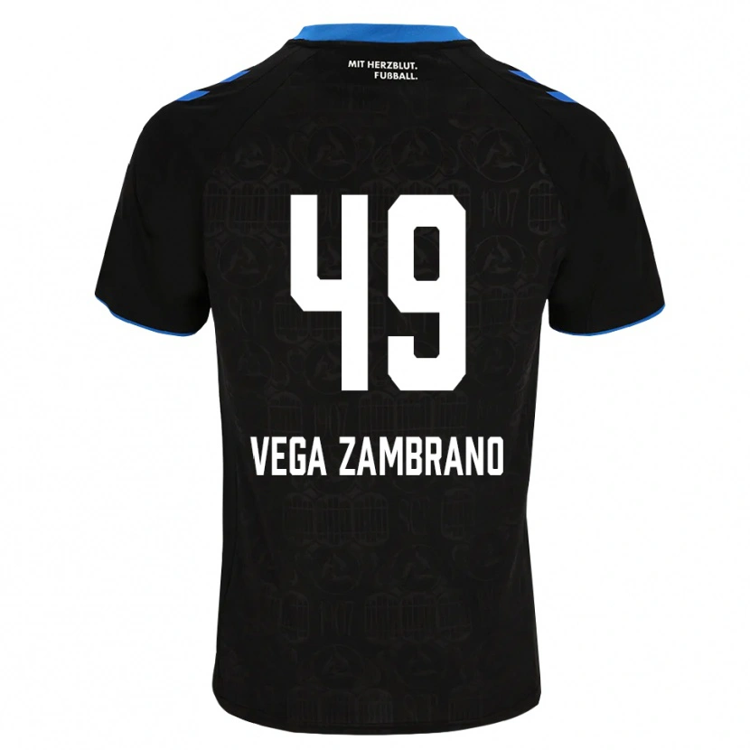 Danxen Bambino Maglia Joel Vega Zambrano #49 Nero Bianco Rosso Kit Gara Home 2026/27 Maglietta