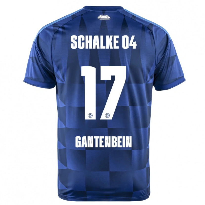 Danxen Bambino Maglia Adrian Gantenbein #17 Blu Scuro Giallo Bianco Kit Gara Home 2026/27 Maglietta