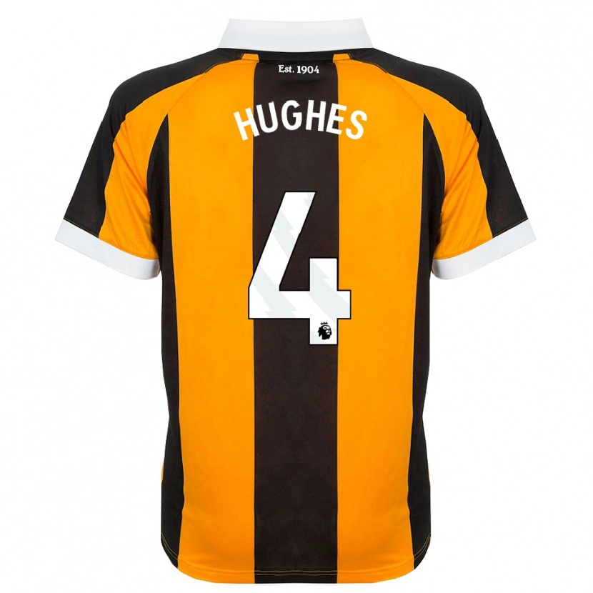 Danxen Bambino Maglia Charlie Hughes #4 Arancione Nero Bianco Kit Gara Home 2026/27 Maglietta