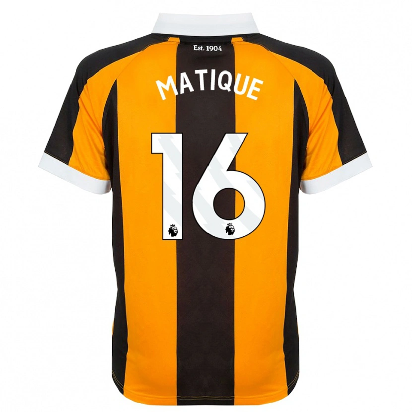 Danxen Bambino Maglia Albert Matique #16 Arancione Nero Bianco Kit Gara Home 2026/27 Maglietta