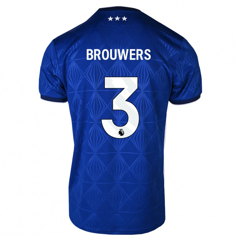 Danxen Bambino Maglia Steve Brouwers #3 Blu Medio Bianco Rosso Kit Gara Home 2026/27 Maglietta