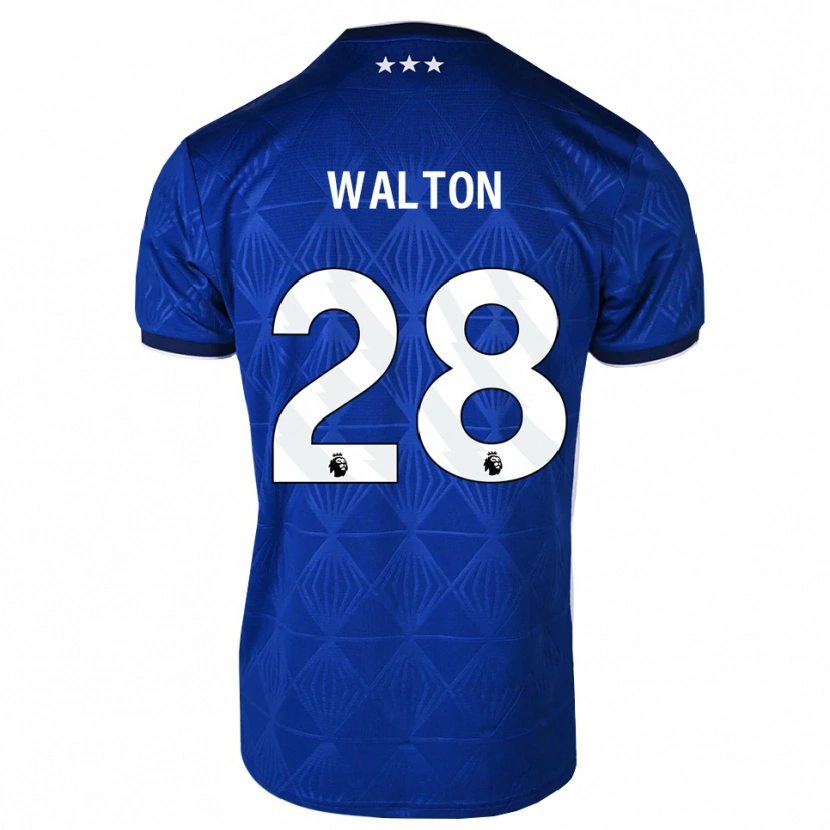 Danxen Bambino Maglia Christian Walton #28 Blu Medio Bianco Rosso Kit Gara Home 2026/27 Maglietta