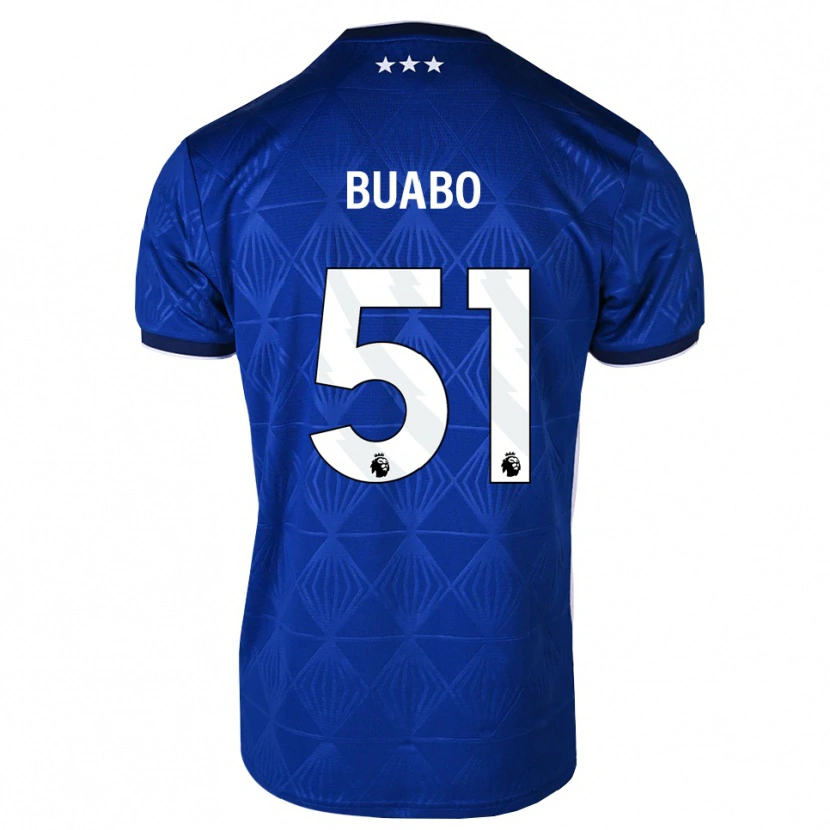 Danxen Bambino Maglia Gerrard Buabo #51 Blu Medio Bianco Rosso Kit Gara Home 2026/27 Maglietta