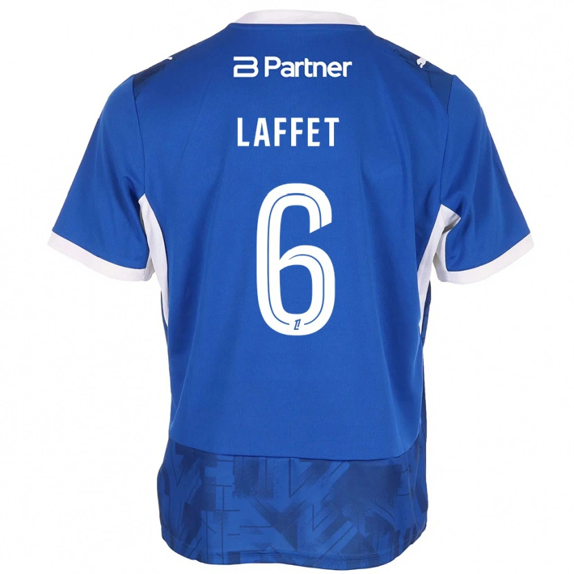 Danxen Bambino Maglia Yves Laffet #6 Blu Medio Bianco Kit Gara Home 2026/27 Maglietta