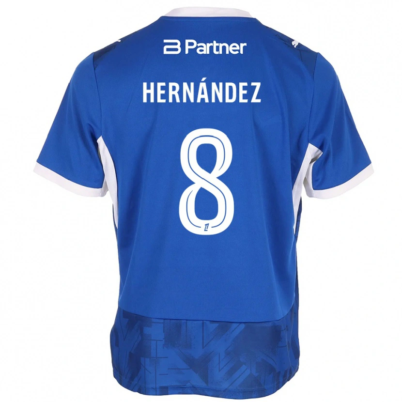 Danxen Bambino Maglia Pablo Hernandez #8 Blu Medio Bianco Kit Gara Home 2026/27 Maglietta