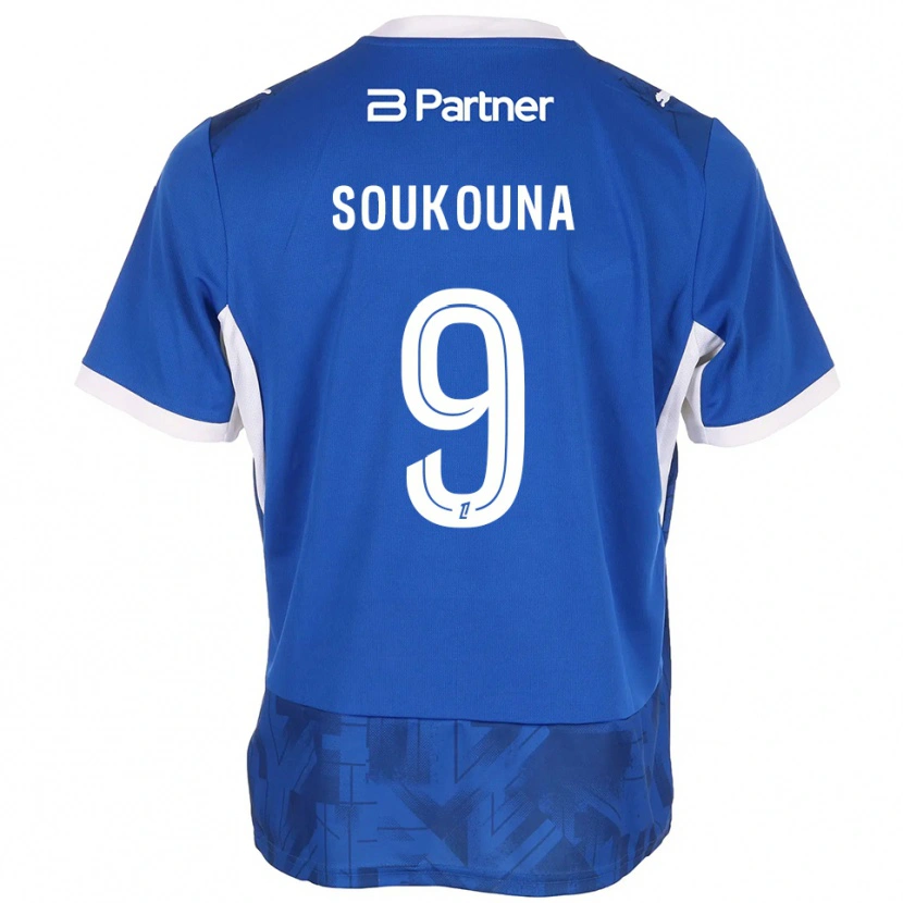 Danxen Bambino Maglia Idrissa Soukouna #9 Blu Medio Bianco Kit Gara Home 2026/27 Maglietta