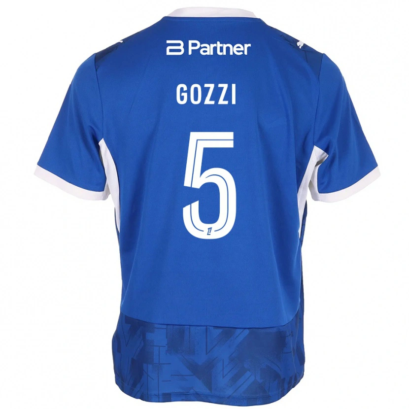 Danxen Bambino Maglia Paolo Gozzi #5 Blu Medio Bianco Kit Gara Home 2026/27 Maglietta