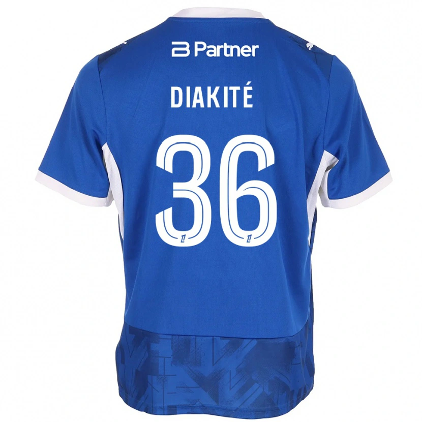 Danxen Bambino Maglia Amadou Diakité #36 Blu Medio Bianco Kit Gara Home 2026/27 Maglietta