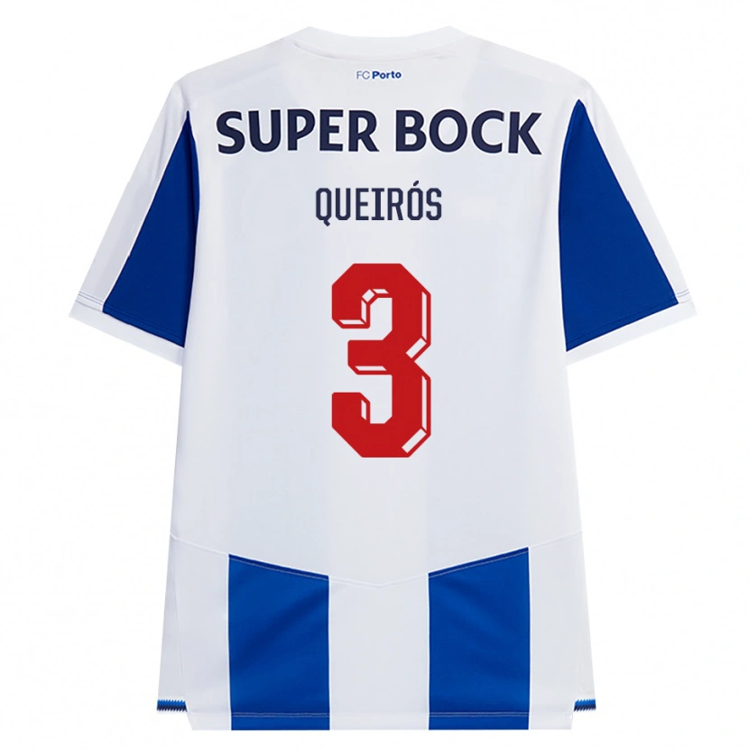 Danxen Bambino Maglia Mariana Queirós #3 Blu Bianco Rosso Kit Gara Home 2026/27 Maglietta