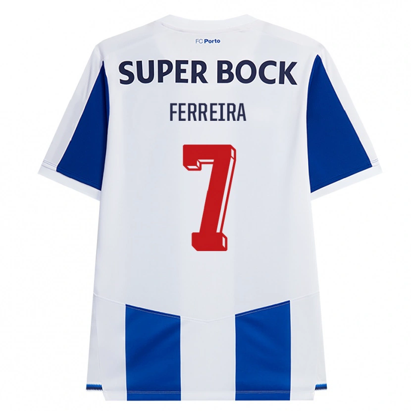 Danxen Bambino Maglia Maria Ferreira #7 Blu Bianco Rosso Kit Gara Home 2026/27 Maglietta