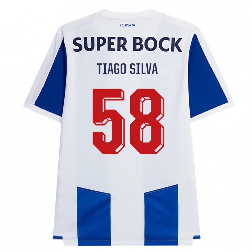 Danxen Bambino Maglia Tiago Silva #58 Blu Bianco Rosso Kit Gara Home 2026/27 Maglietta