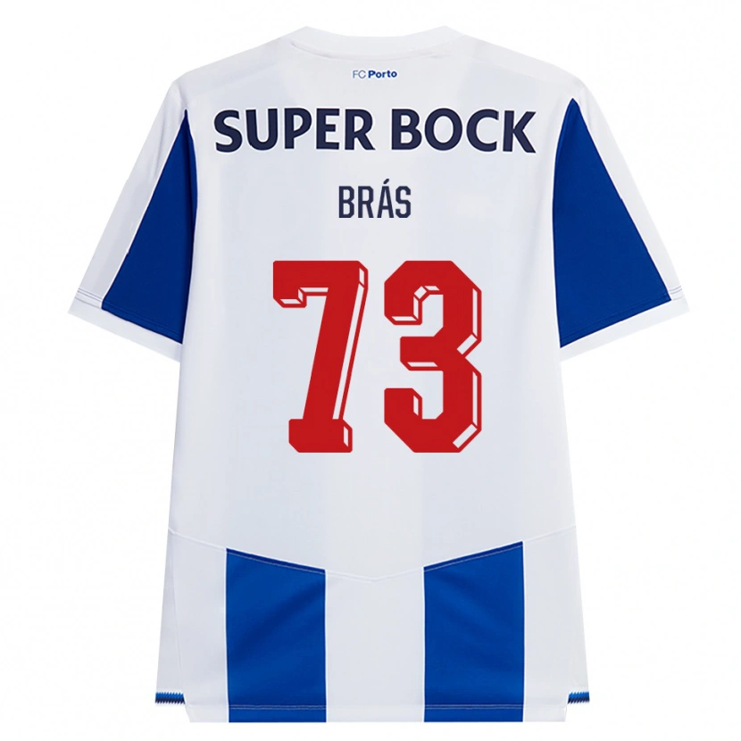 Danxen Bambino Maglia Gabriel Brás #73 Blu Bianco Rosso Kit Gara Home 2026/27 Maglietta