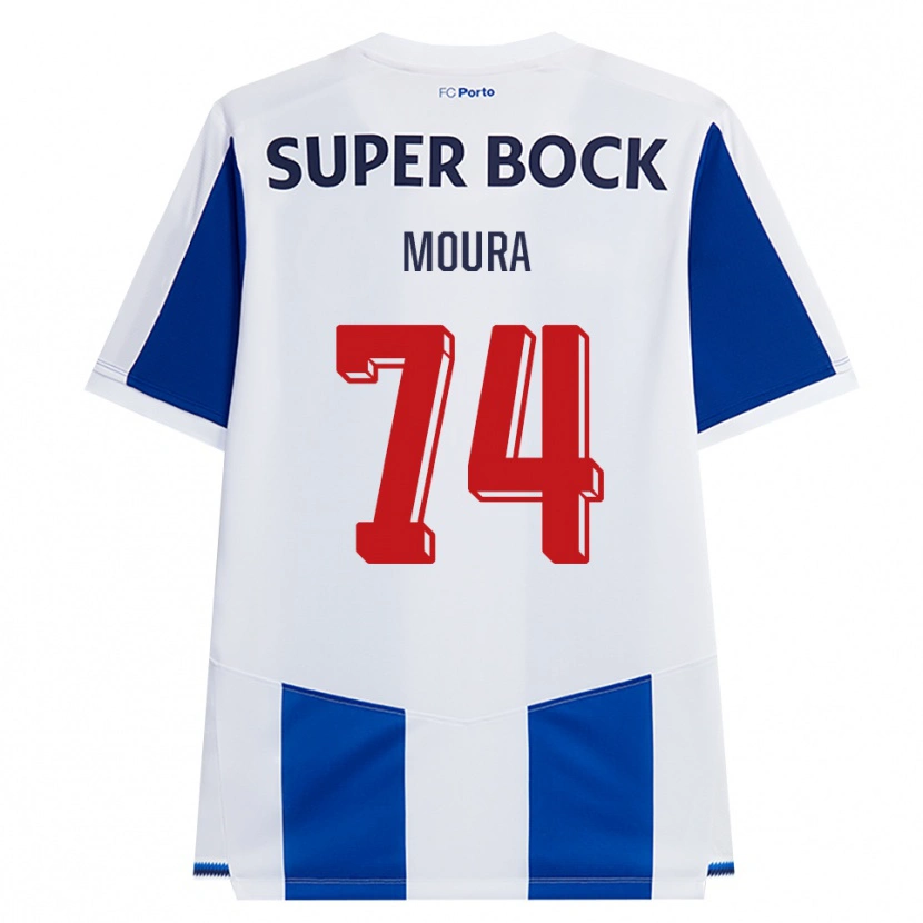 Danxen Bambino Maglia Francisco Moura #74 Blu Bianco Rosso Kit Gara Home 2026/27 Maglietta
