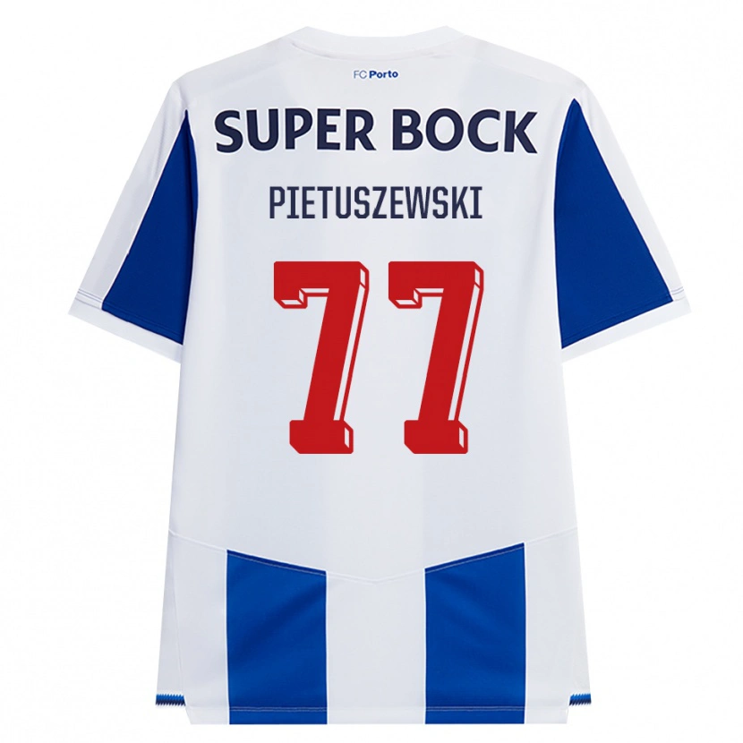 Danxen Bambino Maglia Oskar Pietuszewski #77 Blu Bianco Rosso Kit Gara Home 2026/27 Maglietta