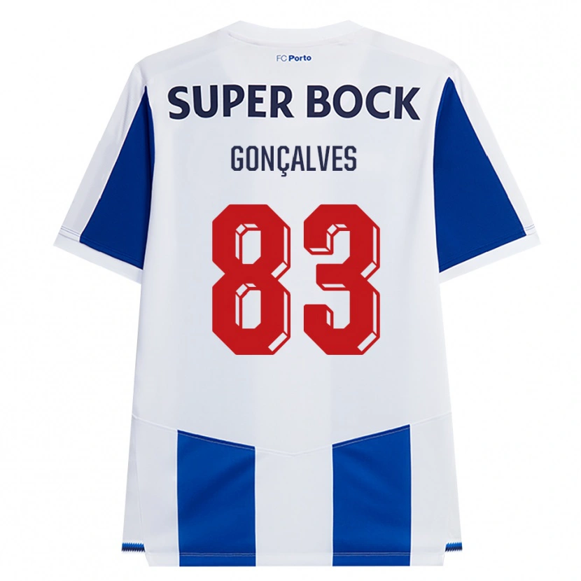 Danxen Bambino Maglia Rodrigo Gonçalves #83 Blu Bianco Rosso Kit Gara Home 2026/27 Maglietta