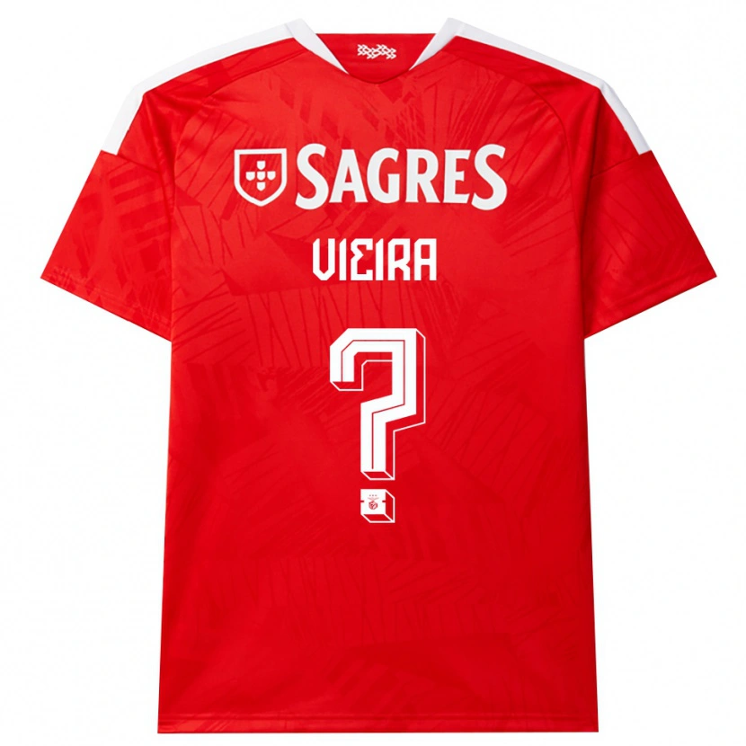 Danxen Bambino Maglia Miguel Vieira #0 Rosso Bianco Giallo Kit Gara Home 2026/27 Maglietta