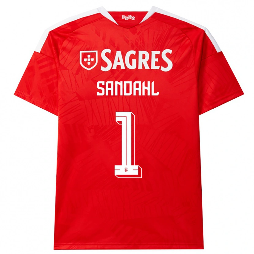 Danxen Bambino Maglia Alexander Sandahl #1 Rosso Bianco Giallo Kit Gara Home 2026/27 Maglietta