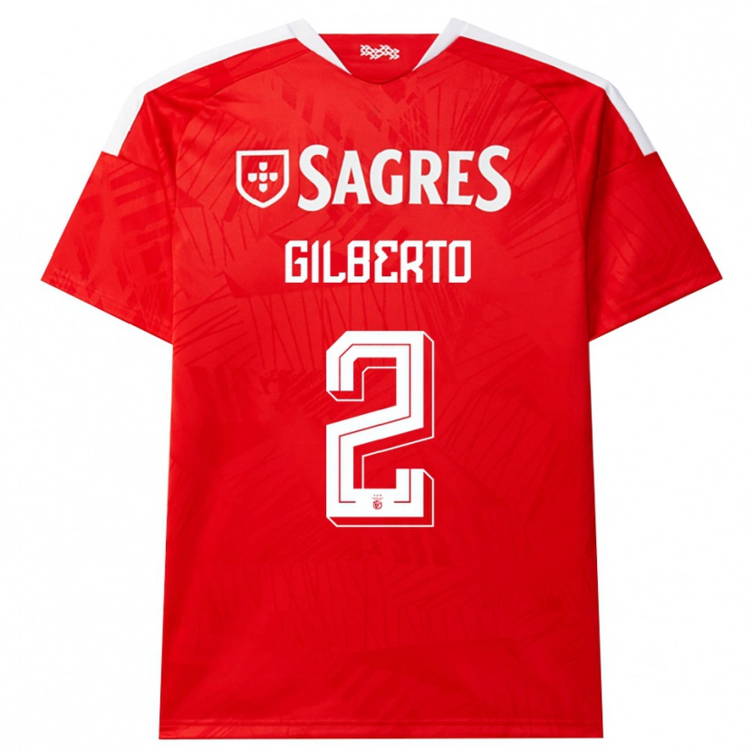 Danxen Bambino Maglia Gilberto #2 Rosso Bianco Giallo Kit Gara Home 2026/27 Maglietta