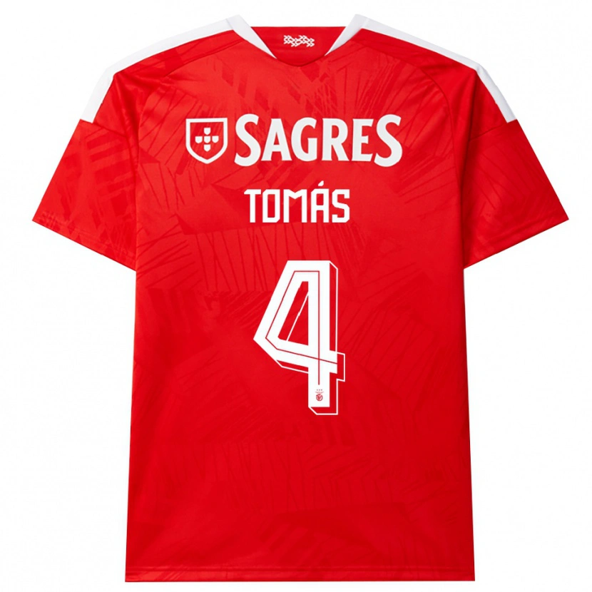 Danxen Bambino Maglia Tomás Ferreira #4 Rosso Bianco Giallo Kit Gara Home 2026/27 Maglietta