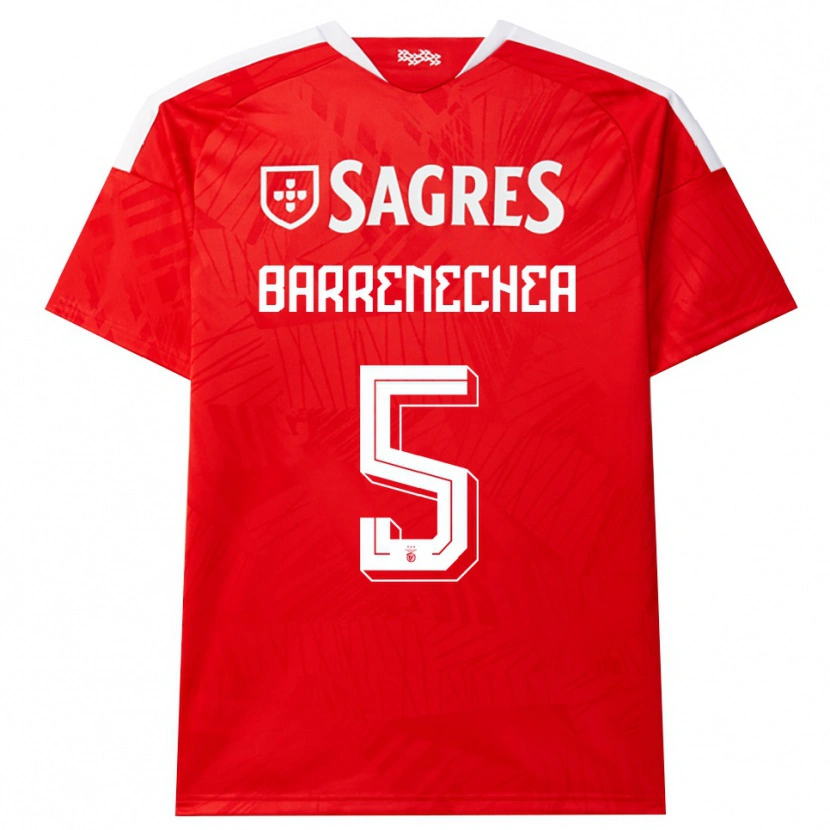Danxen Bambino Maglia Enzo Barrenechea #5 Rosso Bianco Giallo Kit Gara Home 2026/27 Maglietta